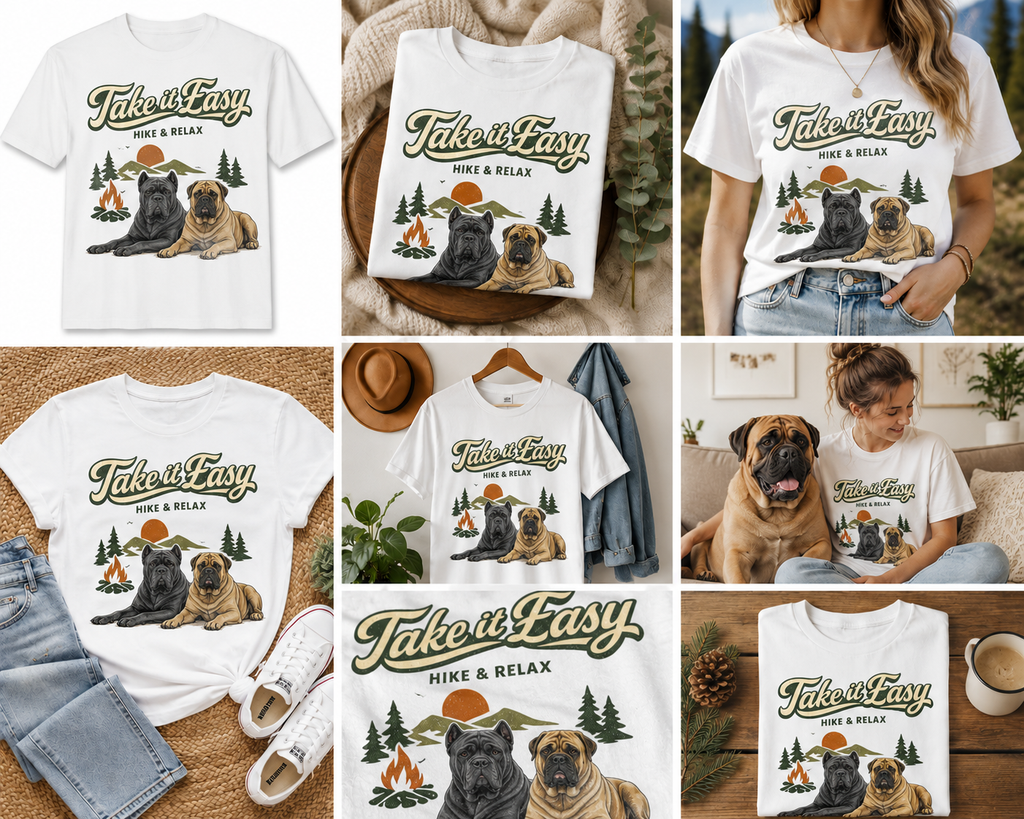 Take It Easy Hike & Relax T-Shirt — Camping Bear Graphic Tee
