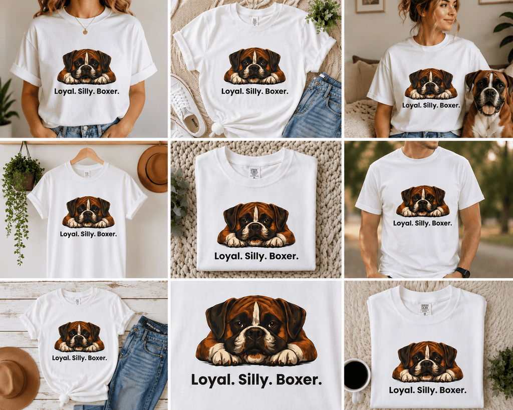 Boxer Dog T-Shirt — "Loyal. Silly. Boxer." Cute Pet Lover Tee - TooEasy Gear