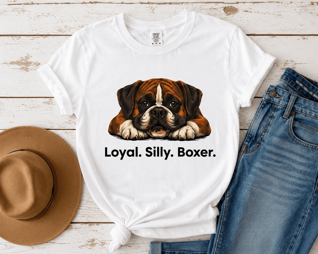 Boxer Dog T-Shirt — "Loyal. Silly. Boxer." Cute Pet Lover Tee - TooEasy Gear