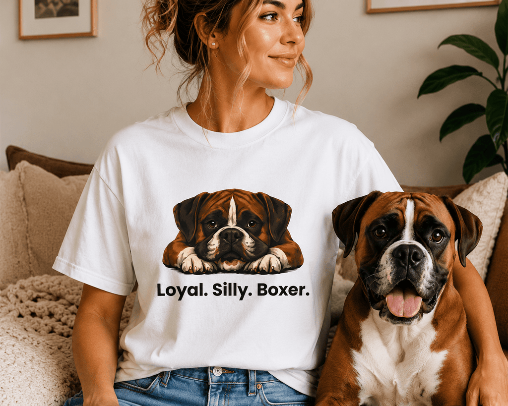 Boxer Dog T-Shirt — "Loyal. Silly. Boxer." Cute Pet Lover Tee - TooEasy Gear