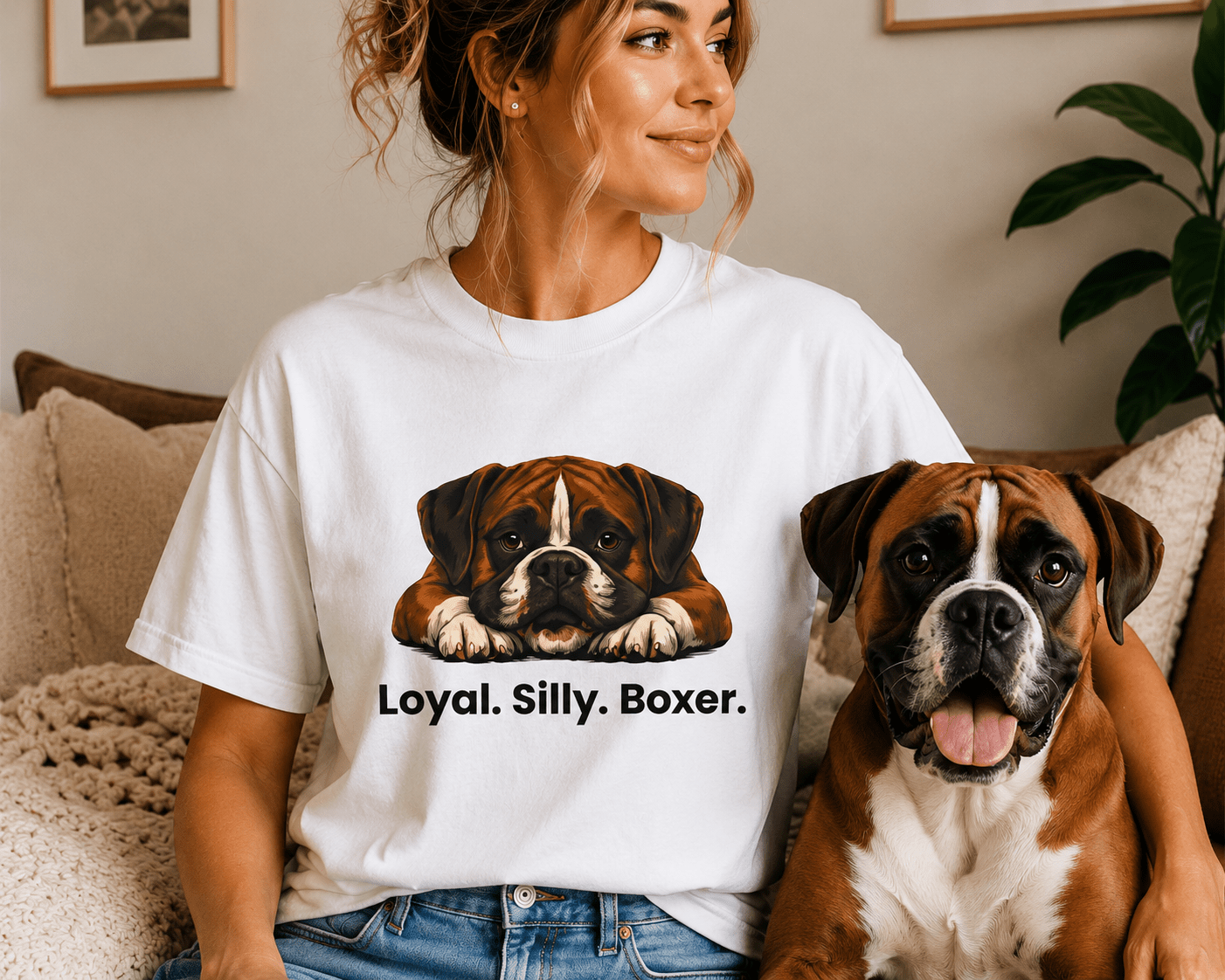 Boxer Dog T-Shirt — "Loyal. Silly. Boxer." Cute Pet Lover Tee - TooEasy Gear