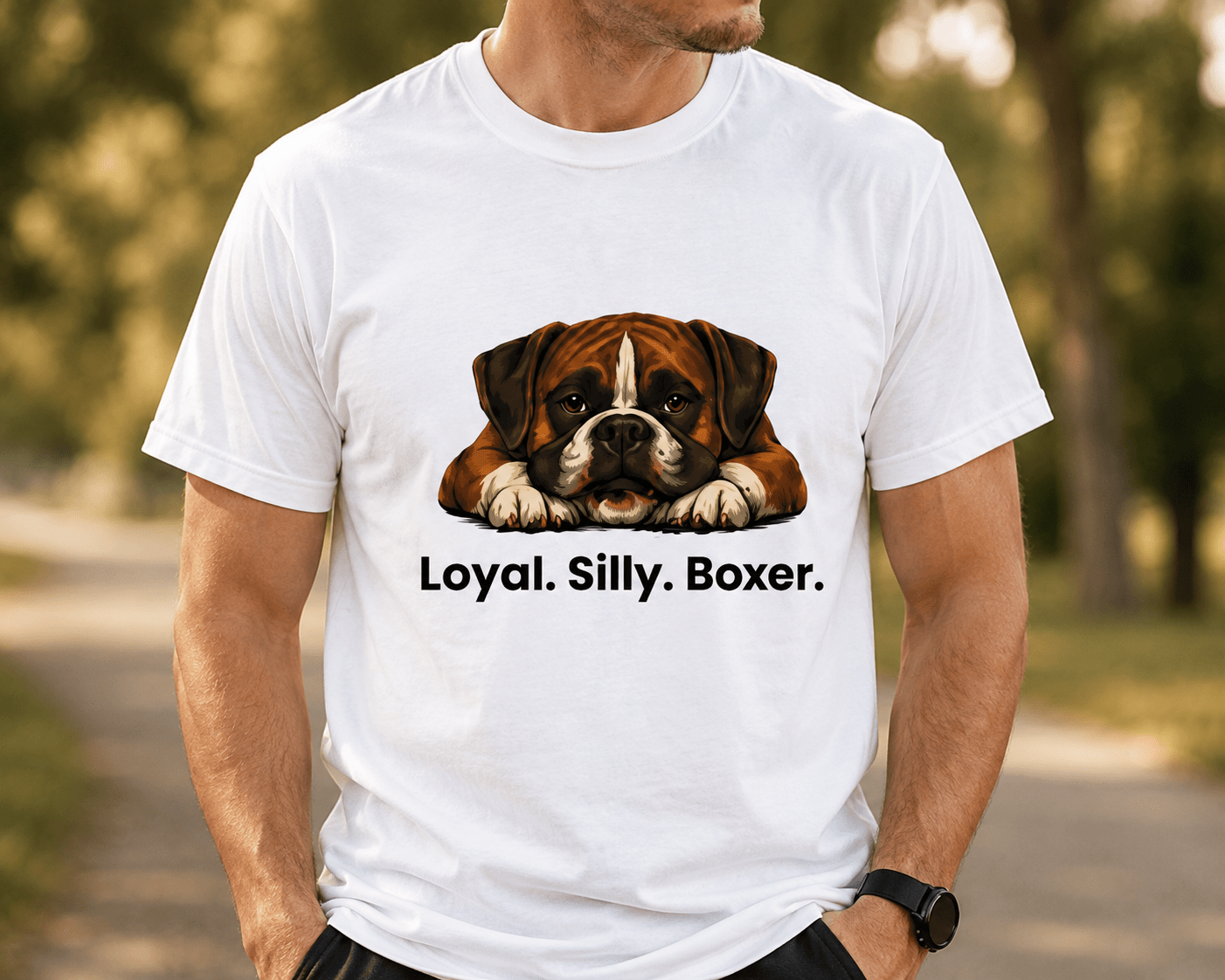 Boxer Dog T-Shirt — "Loyal. Silly. Boxer." Cute Pet Lover Tee - TooEasy Gear