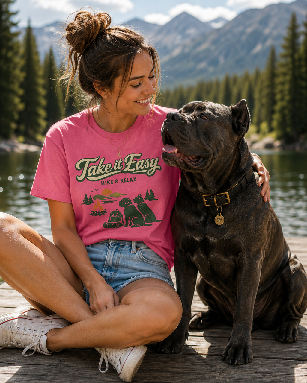 Take It Easy Hike & Relax T-Shirt — Camping Bear Graphic Tee