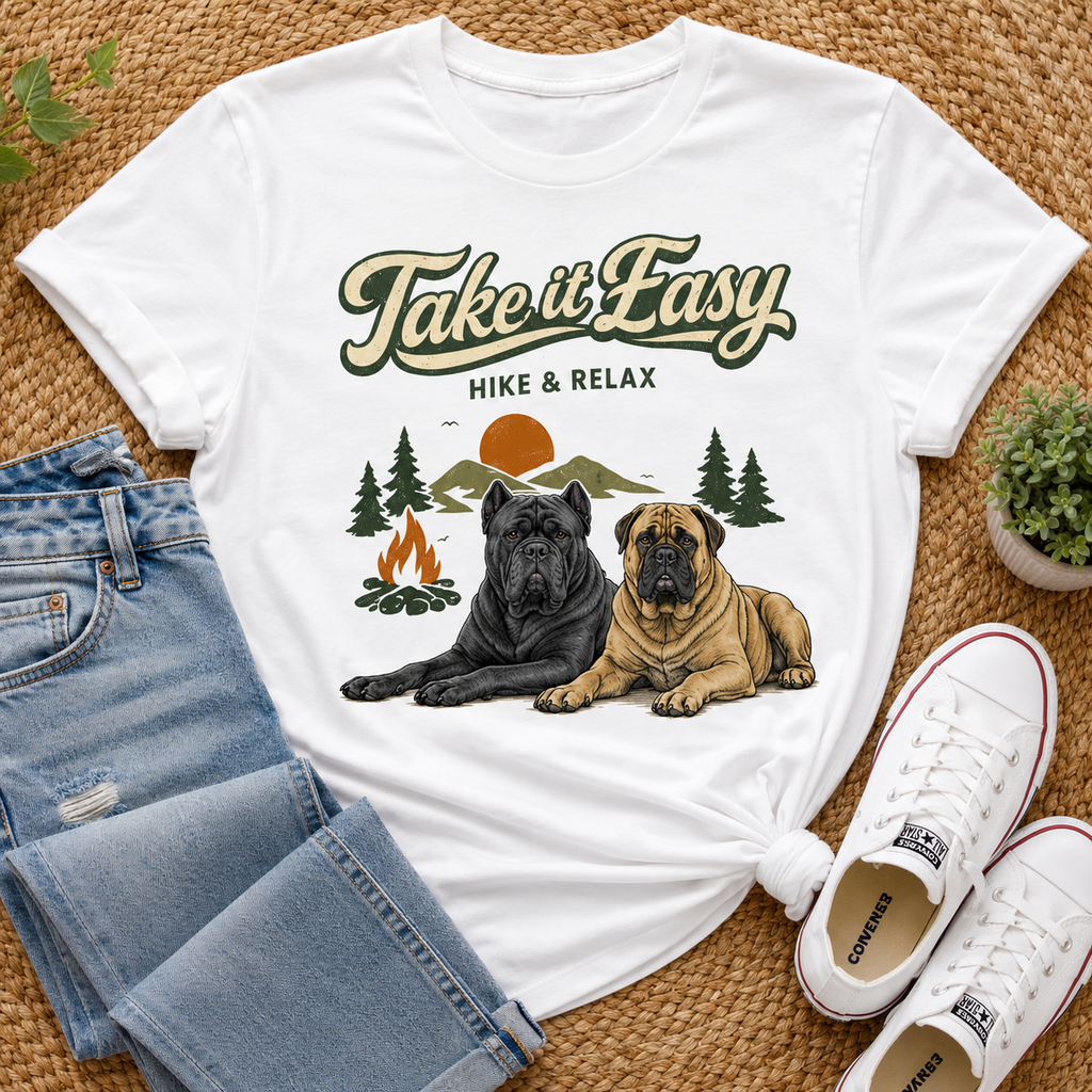 Take It Easy Hike & Relax T-Shirt — Camping Bear Graphic Tee