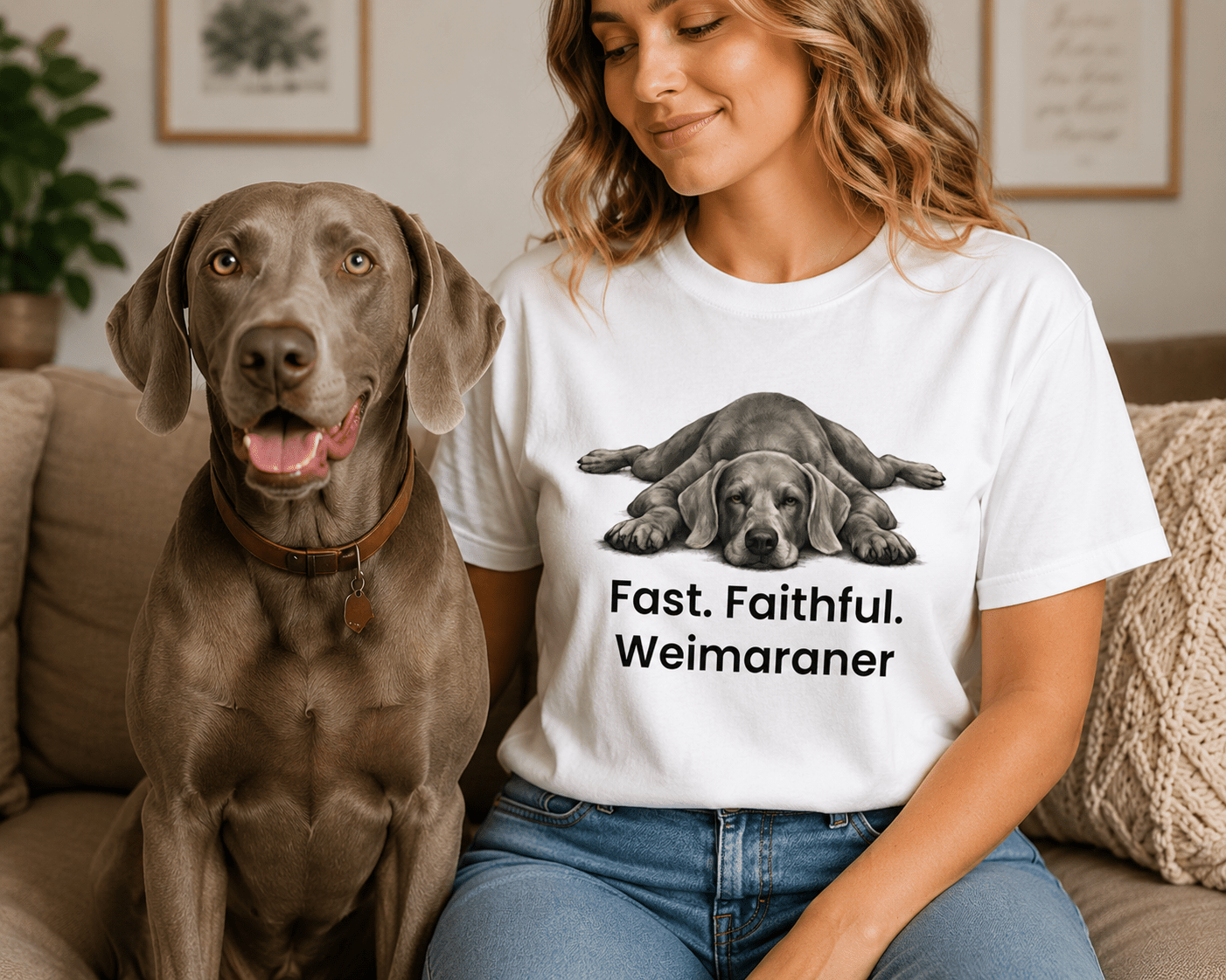 Fast Faithful Weimaraner Dog T-Shirt - TooEasy Gear