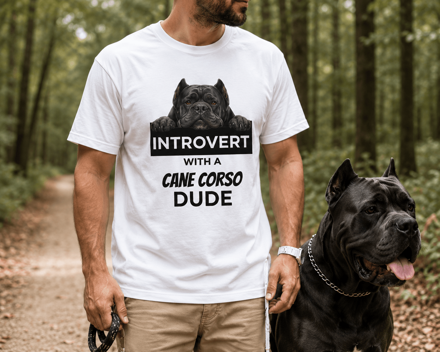 Introvert with a Cane Corso T-Shirt — Dog Lover Graphic Tee - TooEasy Gear