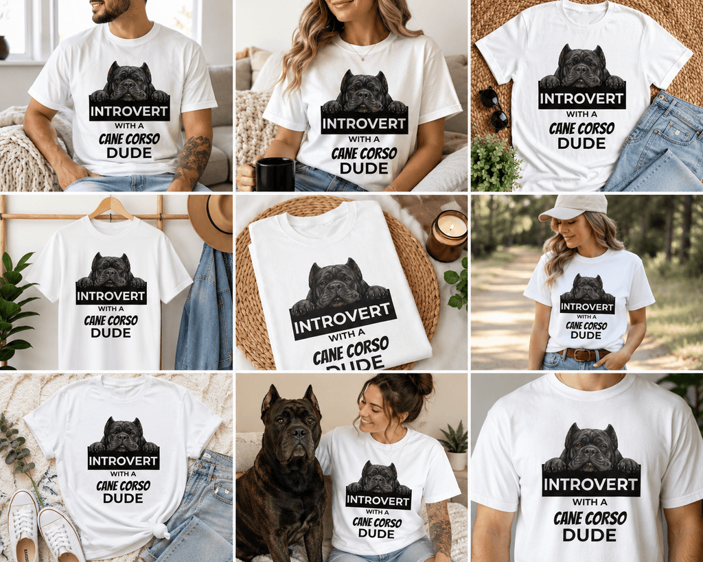 Introvert with a Cane Corso T-Shirt — Dog Lover Graphic Tee - TooEasy Gear