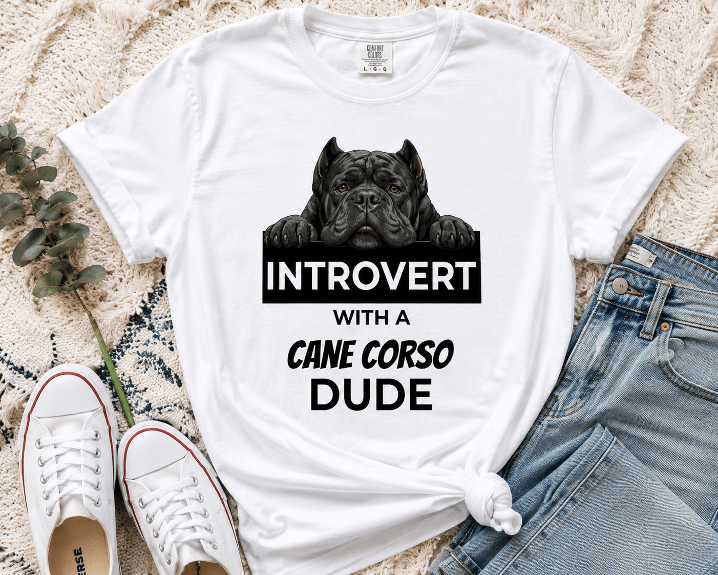 Introvert with a Cane Corso T-Shirt — Dog Lover Graphic Tee - TooEasy Gear