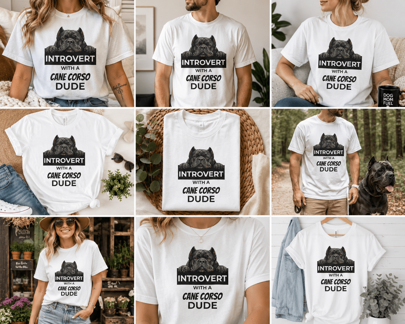 Introvert with a Cane Corso T-Shirt — Dog Lover Graphic Tee - TooEasy Gear