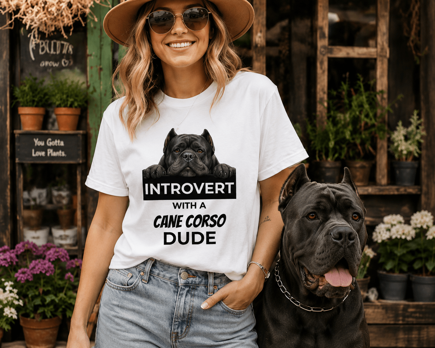 Introvert with a Cane Corso T-Shirt — Dog Lover Graphic Tee - TooEasy Gear