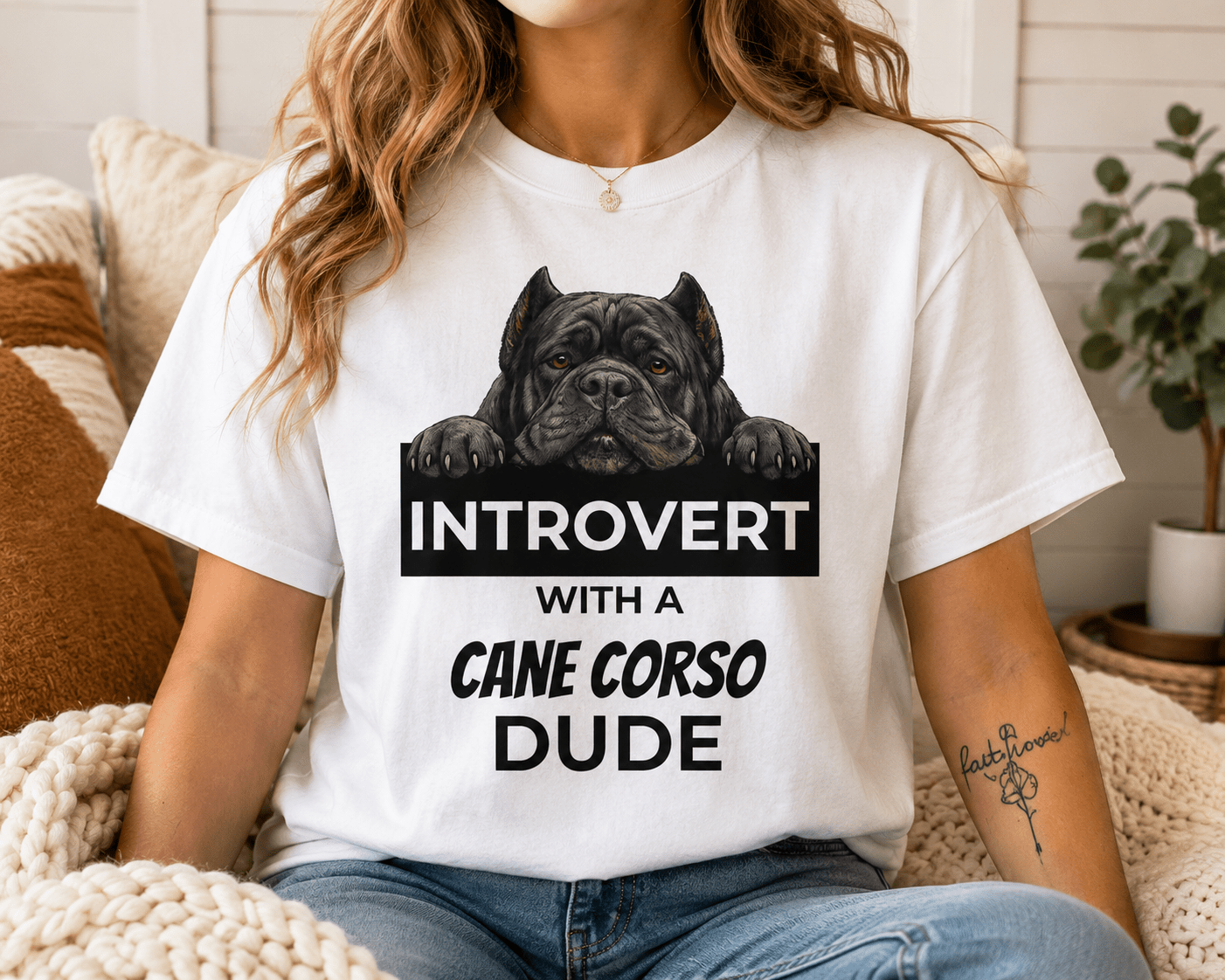 Introvert with a Cane Corso T-Shirt — Dog Lover Graphic Tee - TooEasy Gear