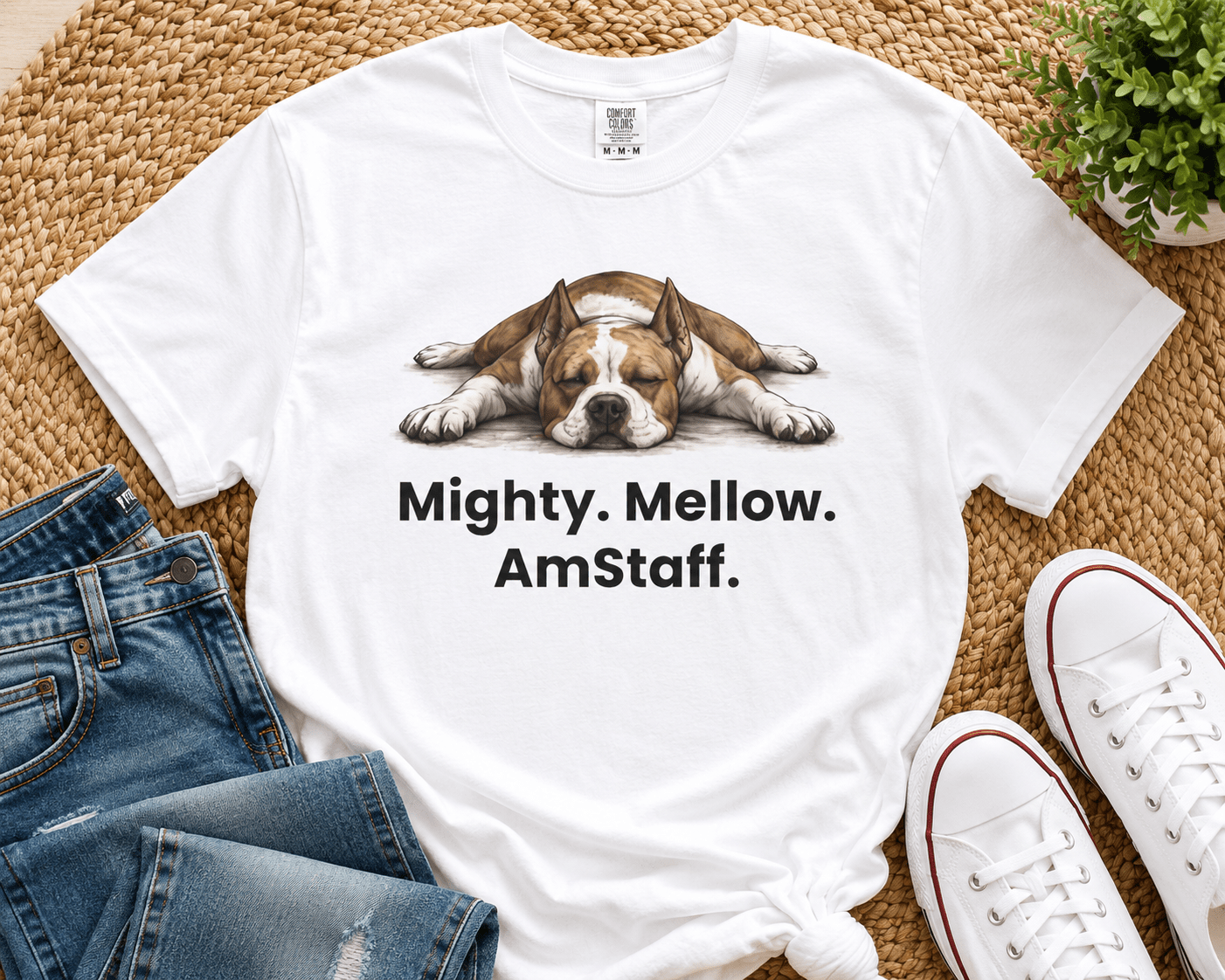 Mighty. Mellow. AmStaff. Graphic T-Shirt - TooEasy Gear