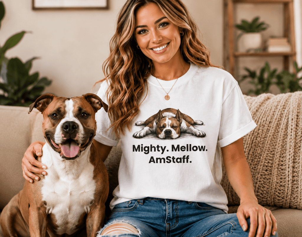 Mighty. Mellow. AmStaff. Graphic T-Shirt - TooEasy Gear