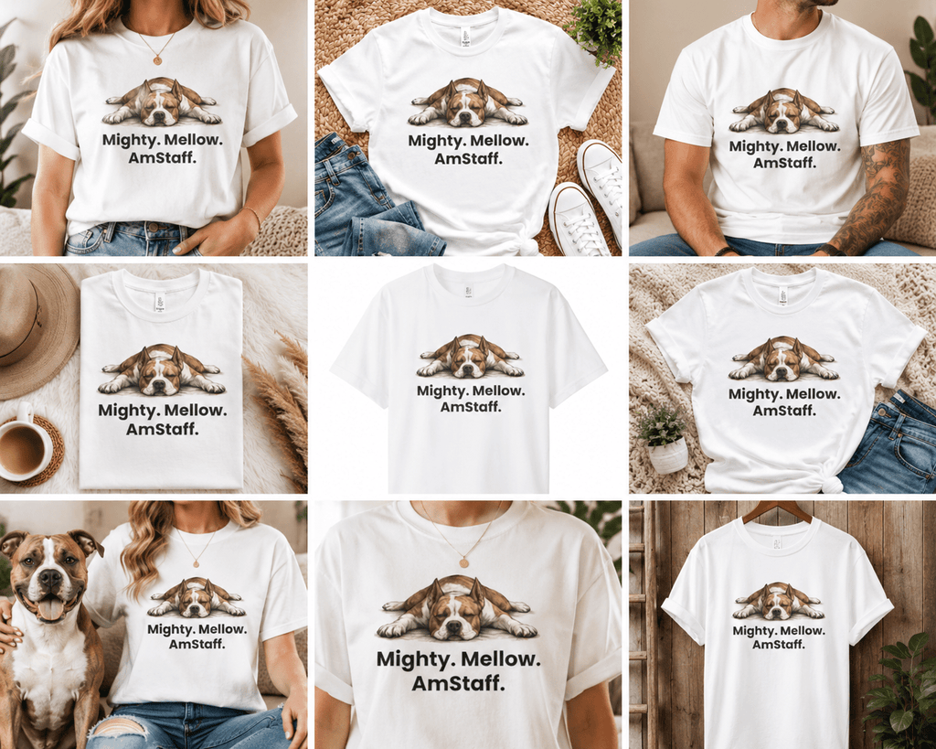 Mighty. Mellow. AmStaff. Graphic T-Shirt - TooEasy Gear