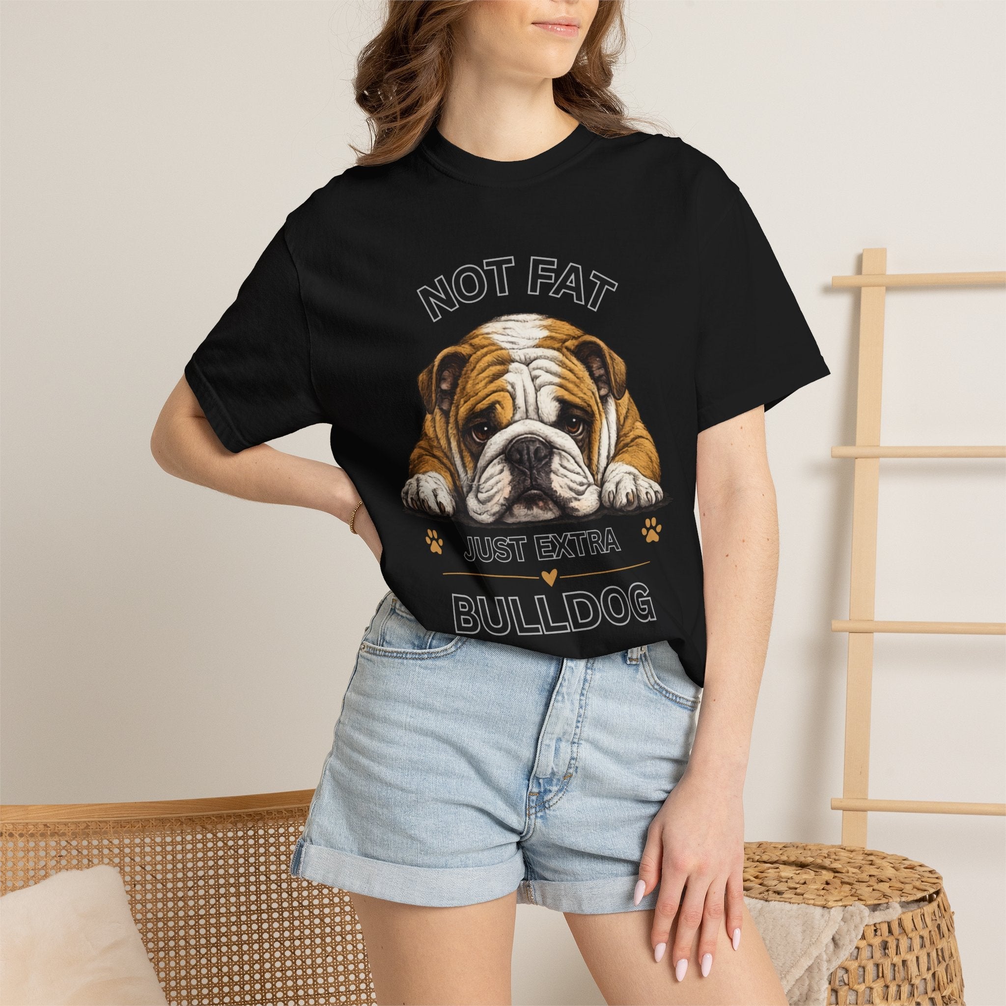 Not Fat Just Extra Bulldog T-Shirt | Bulldog Illustration, Funny Pet Shirt - TooEasy Gear