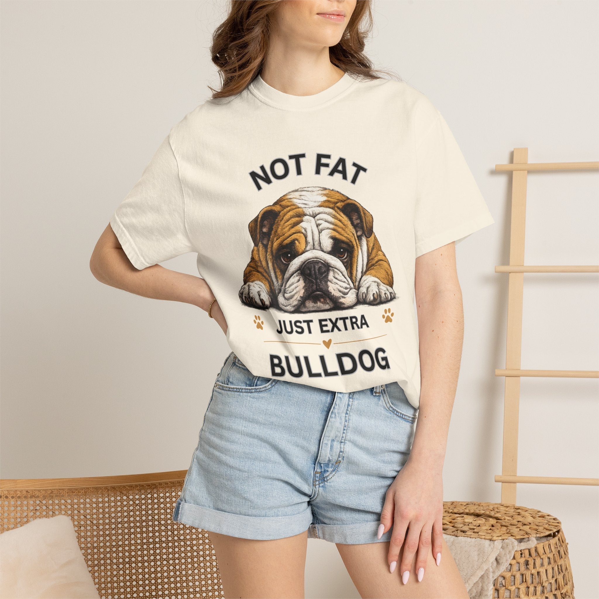 Not Fat Just Extra Bulldog T-Shirt | Bulldog Illustration, Funny Pet Shirt - TooEasy Gear