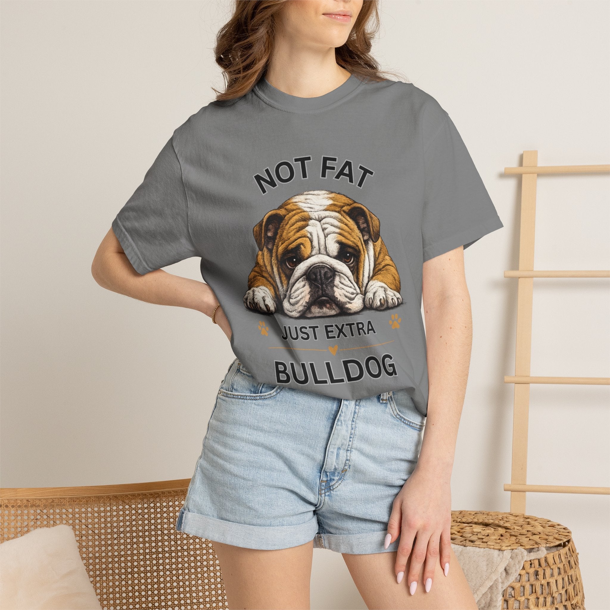 Not Fat Just Extra Bulldog T-Shirt | Bulldog Illustration, Funny Pet Shirt - TooEasy Gear