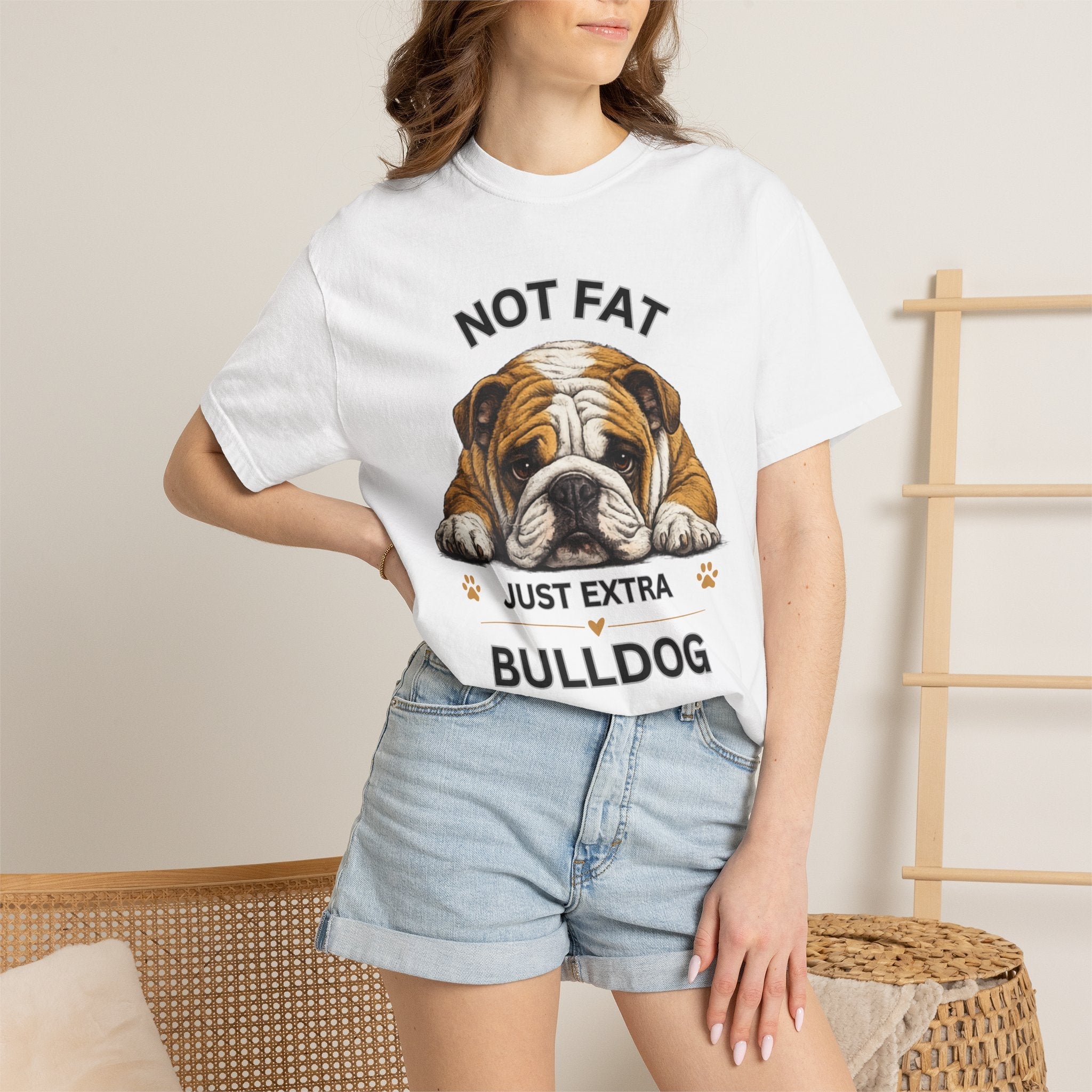Not Fat Just Extra Bulldog T-Shirt | Bulldog Illustration, Funny Pet Shirt - TooEasy Gear