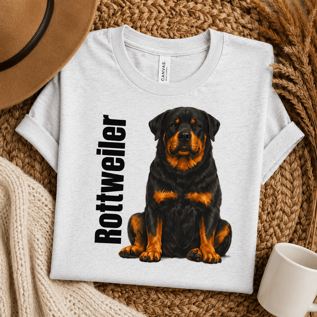 Rottweiler Dog Illustration T-shirt | Rottie Breed Tee, Pet Owner Shirt - TooEasy Gear