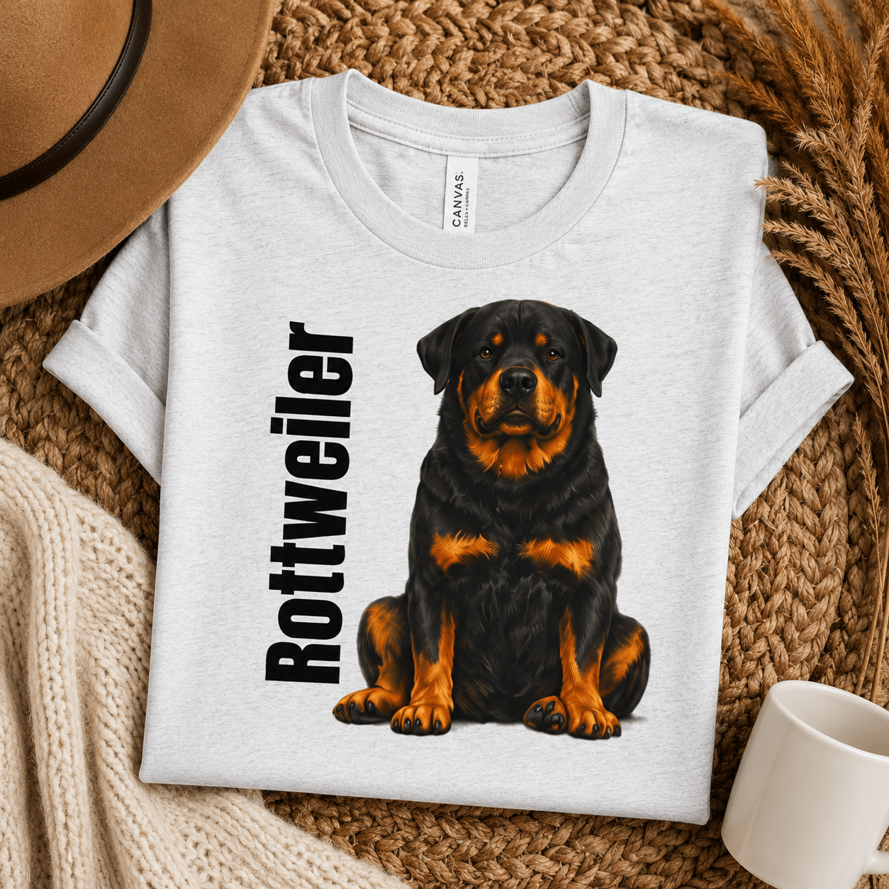 Rottweiler Dog Illustration T-shirt | Rottie Breed Tee, Pet Owner Shirt - TooEasy Gear