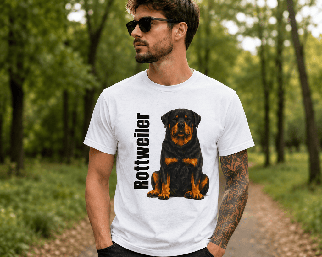 Rottweiler Dog Illustration T-shirt | Rottie Breed Tee, Pet Owner Shirt - TooEasy Gear