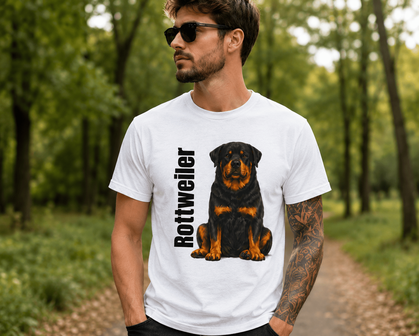 Rottweiler Dog Illustration T-shirt | Rottie Breed Tee, Pet Owner Shirt - TooEasy Gear